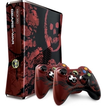 Xbox 360 Slim 320 Gb Gears of War Limited Edition (használt, 1 év garanciával, 2 kontrollerrel)