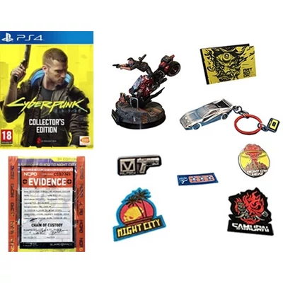 Cyberpunk 2077 CE w/Statue, Artbook, Keychain, Guide, Pins &Patches(NoDLC) PlayStation 4 (használt)