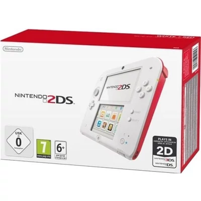 Nintendo 2DS konzol fehér/piros (használt, dobozzal)