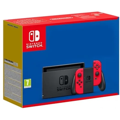 Switch konzol 32GB HAC-001-01 + Solid piros Joy-Con (játék nélkül), (használt, dobozzal)