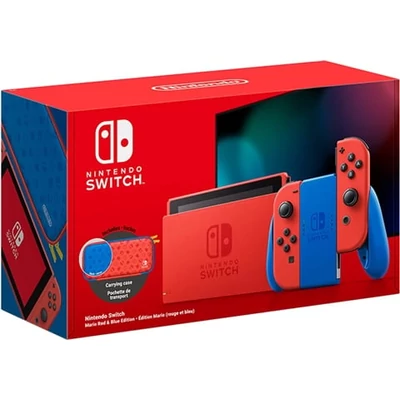 Switch konzol 32GB Mario piros Joy-Con tokkal tokkal & pánt (használt, dobozzal)