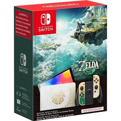 Switch konzol 64GB OLED Legend of Zelda + arany Joy-Con (használt, dobozzal)